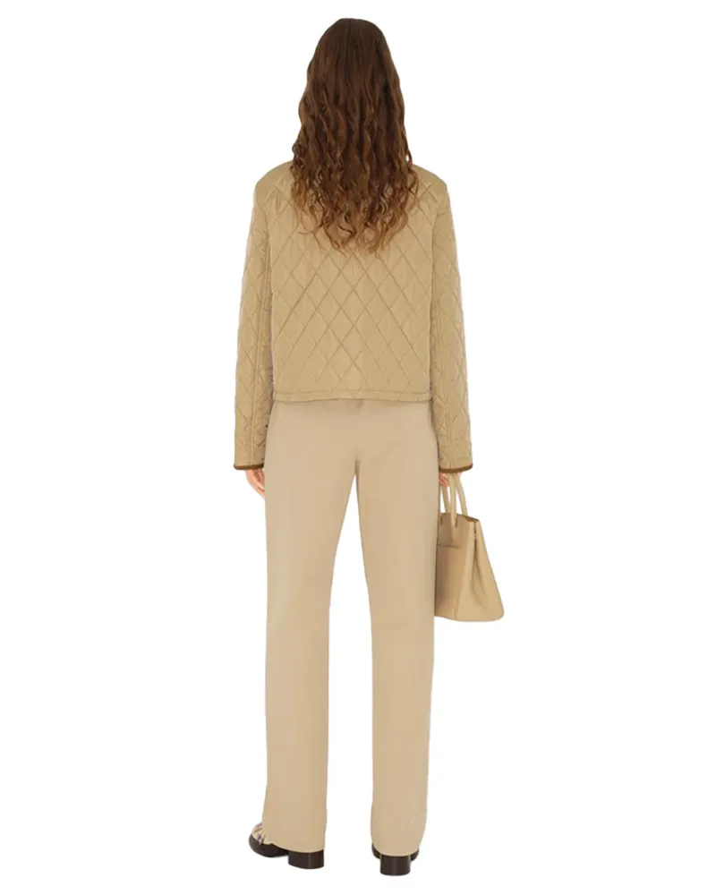 Burberry Diamond Quilted Jacket — Beige Beige