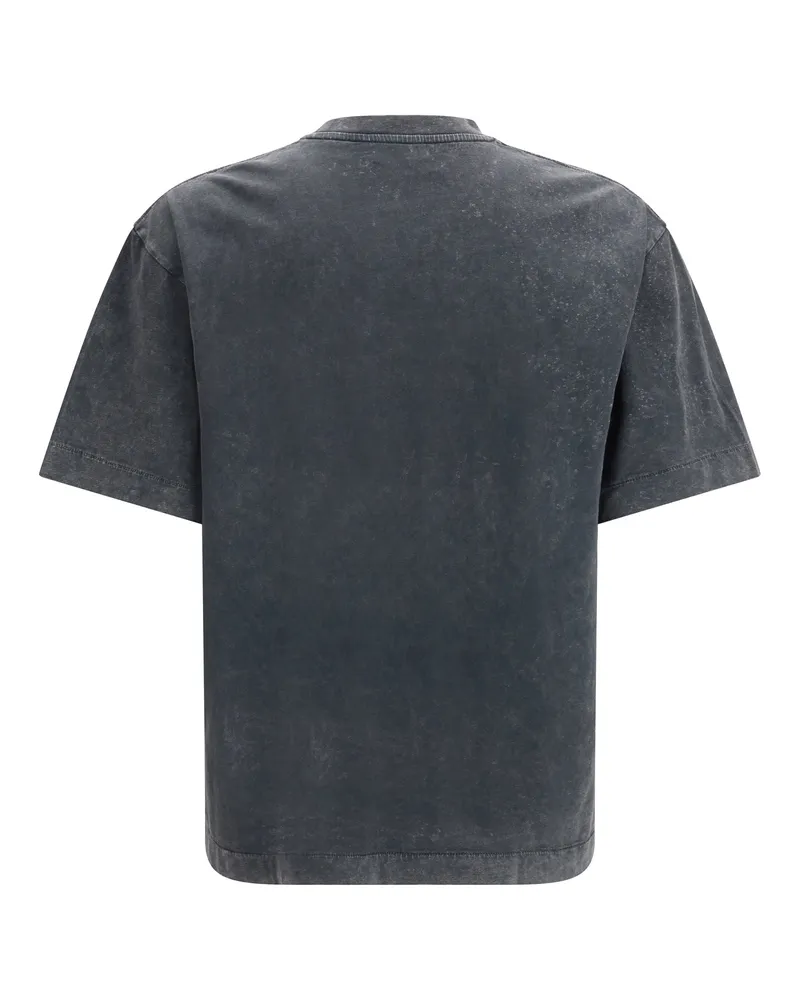 OFF-WHITE Men's Racing Skate T-Shirt With Print Mareado Black Cotton T-Shirts And Polos Gray
