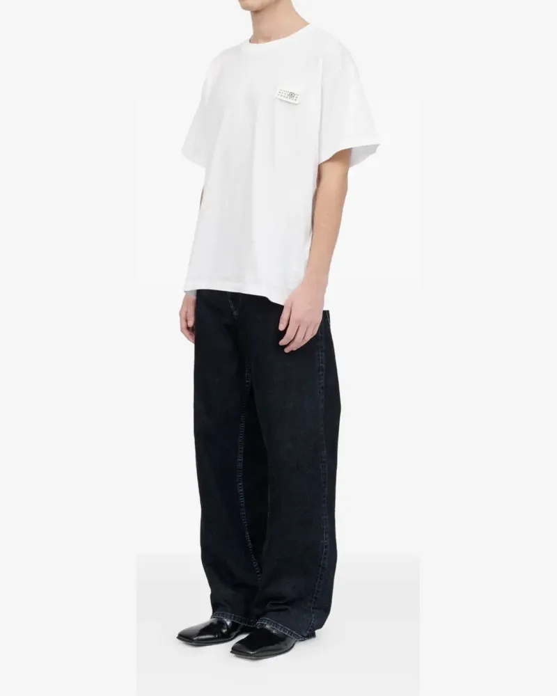 Maison Margiela Men's Mm6 Numbers Logo T-Shirt White Clothing > Polo & T-Shirts White