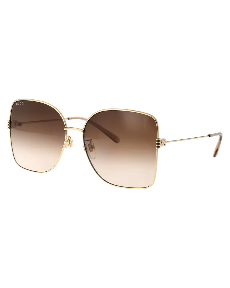 Gucci GG1282SA Gold Metal Square Sunglasses — Gold Gold
