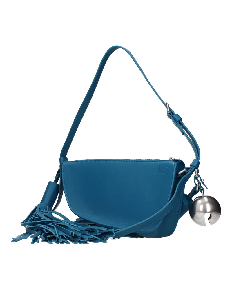 Burberry Women's Blue Leather Shoulder Bag Blue