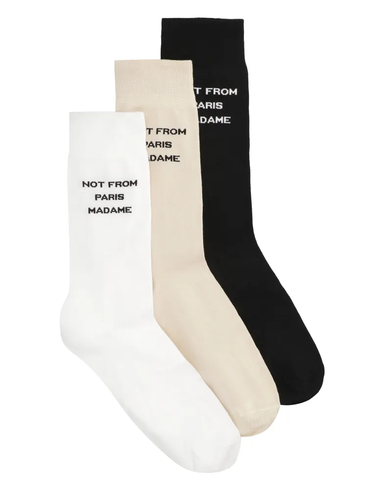 Drôle de Monsieur Men's Socks Slogan Set Multicolour Cotton Multicolor