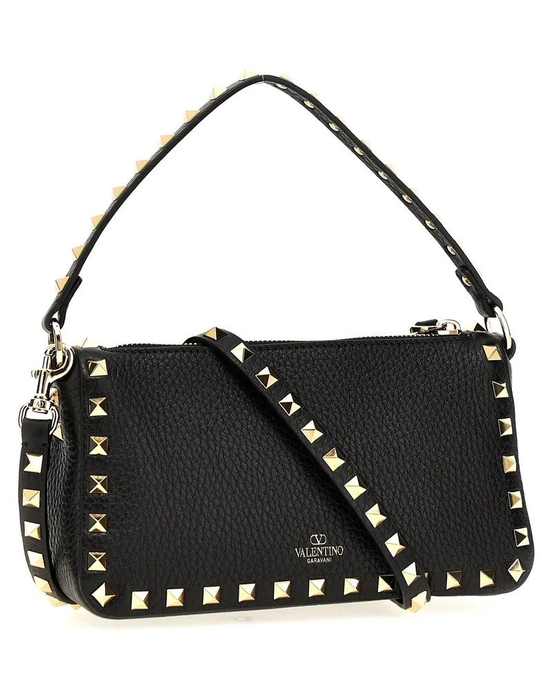 Valentino Garavani Rockstud Shoulder Bag — Black Black