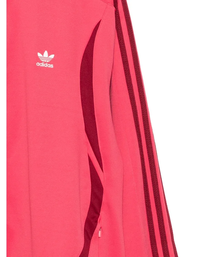 adidas Logo-Striped Track Sweatshirt — Pink Pink