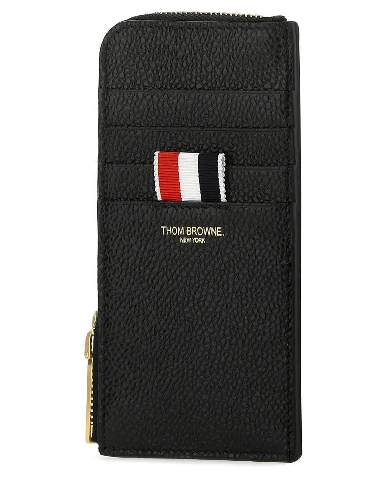 Thom Browne Women's Black Leather Coin Purse 001 Portafogli Black