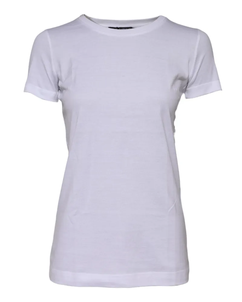 Dolce & Gabbana Cotton Crew Neck T-Shirt — White White