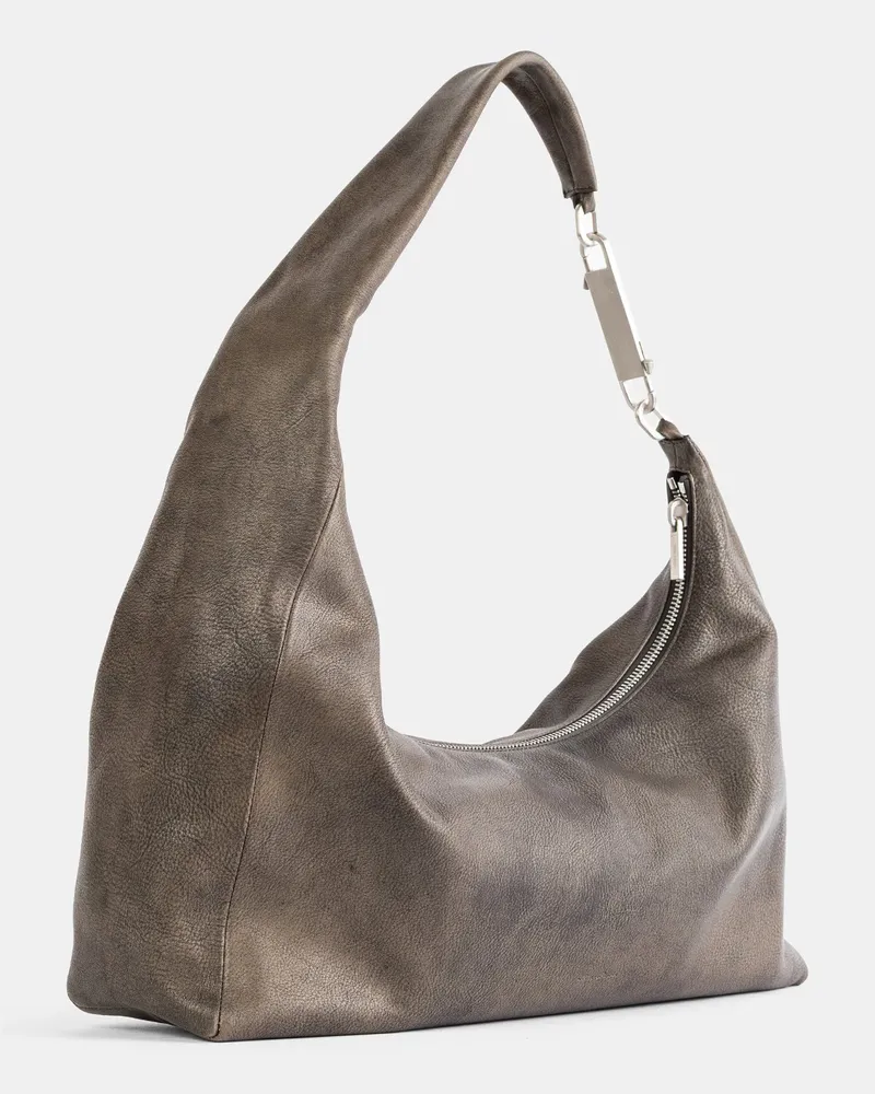 Rick Owens Men's Sac Porté Épaule Cropped Gemini Bag Washed Brown Brown