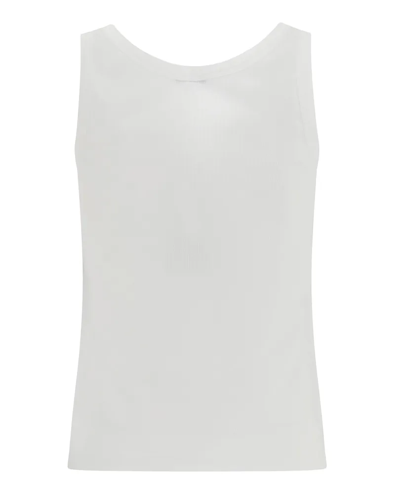 Versace Women's Tank Top Ribbed Cotton Optical White White