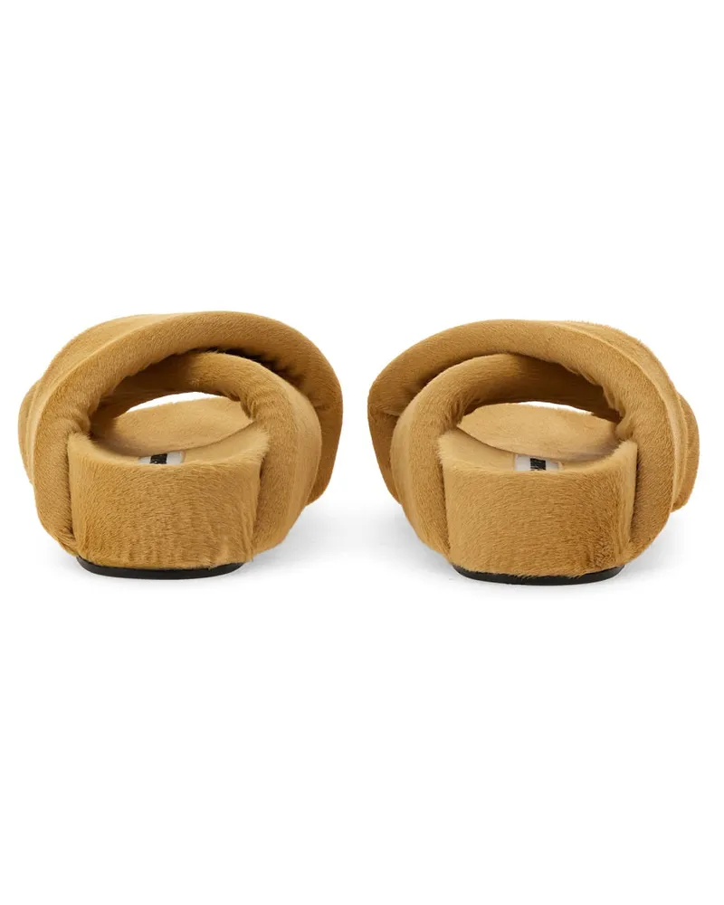 Jil Sander Crisscross Leather Sandals — Beige Beige