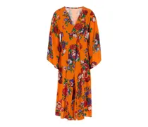 Women's Floral-Printed Jersey Dress Orange Viscose