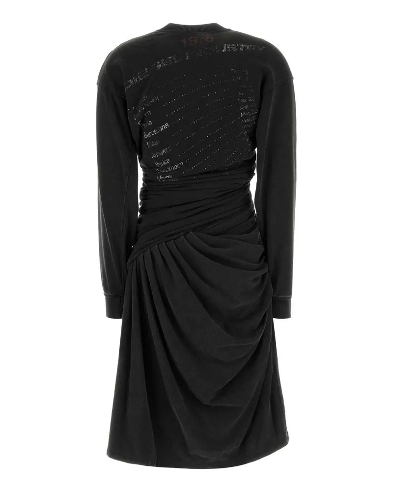 Diesel Graphic-Print Cotton-Blend Sweatshirt Dress — Black Black