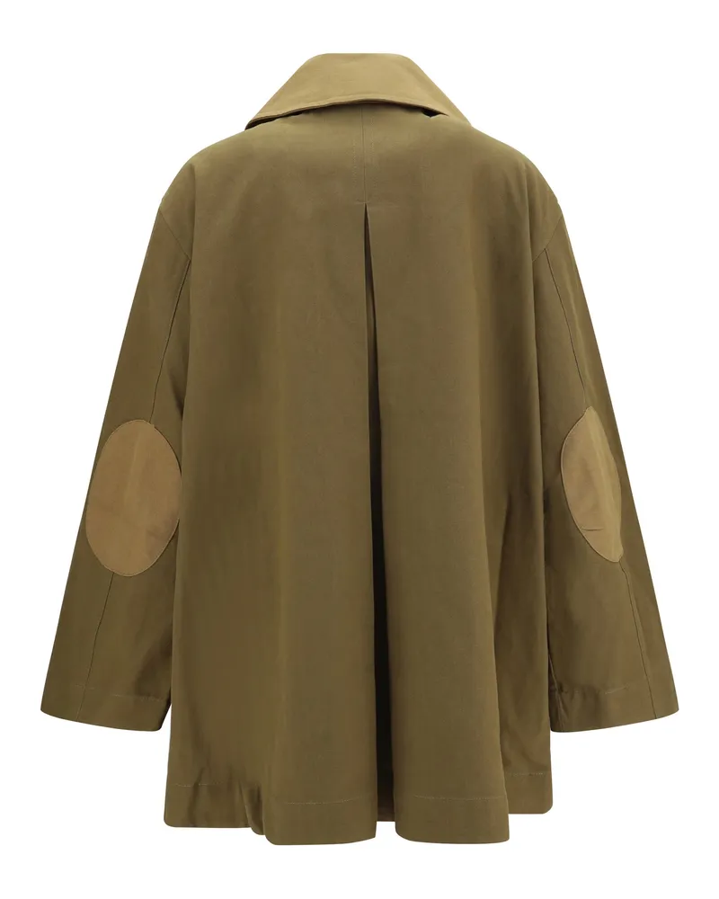 Ganni Women's Jacket Oversized Cotton Military Olive Green