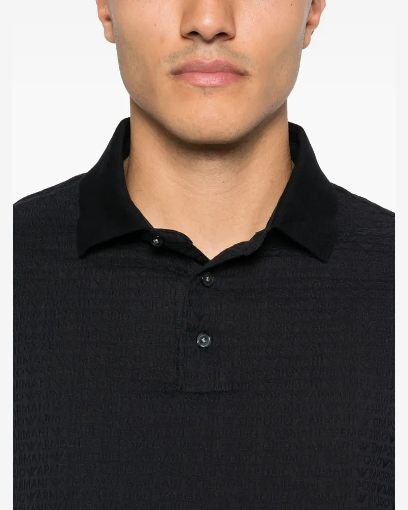 Emporio Armani Cotton Polo — black Black