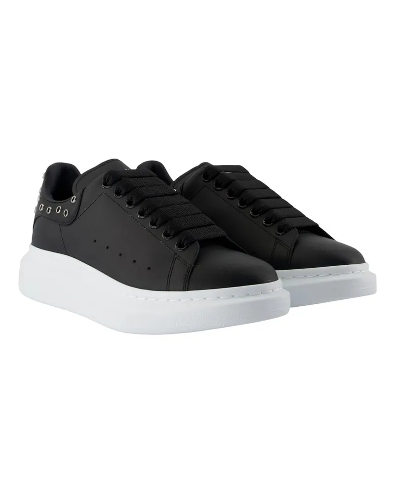 Alexander McQueen Men's Oversized Sneakers -  Leather Black Calfskin Shoes Black