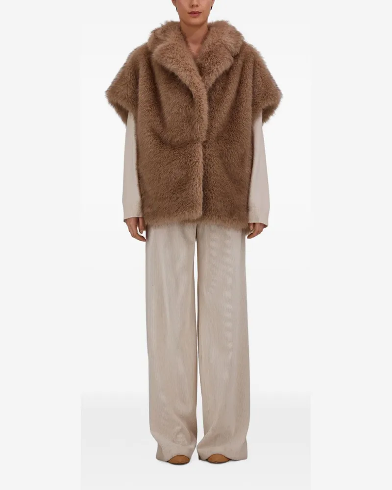 Herno Faux-Fur Vest — Beige Beige