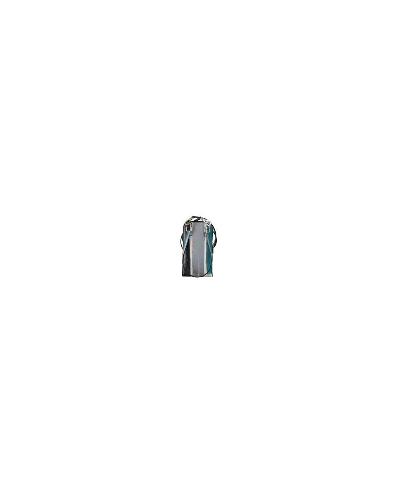 Dolce & Gabbana Men's Blue Leather Cross Body Neck Strap Card Slot Phone Pocket Bag Blue