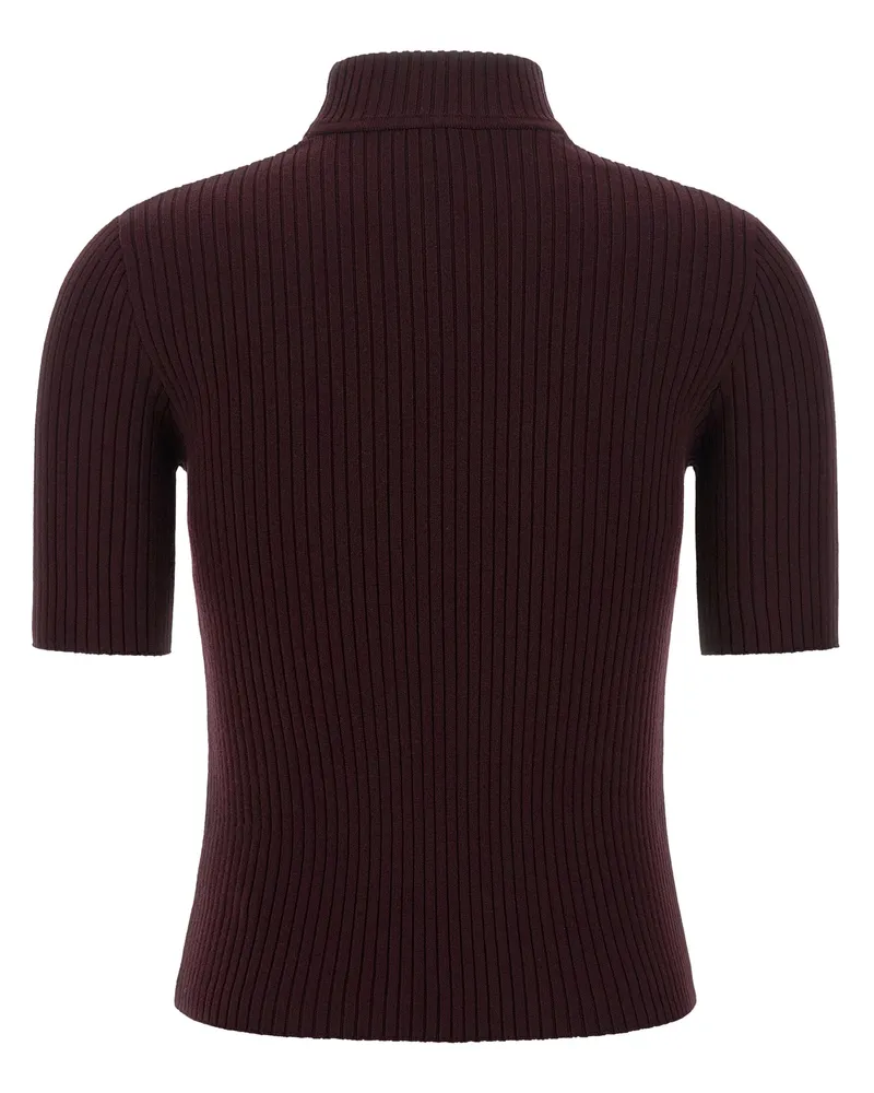 Courrèges Ribbed Viscose Sweater — Bordeaux Bordeaux