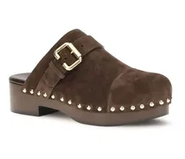 Women's Brown Calf Leather Bos Taurus Clogs Shoe