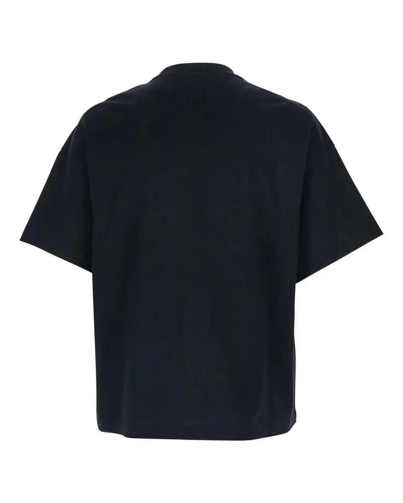 Jil Sander Logo-Embroidered Cotton T-Shirt — Black Black