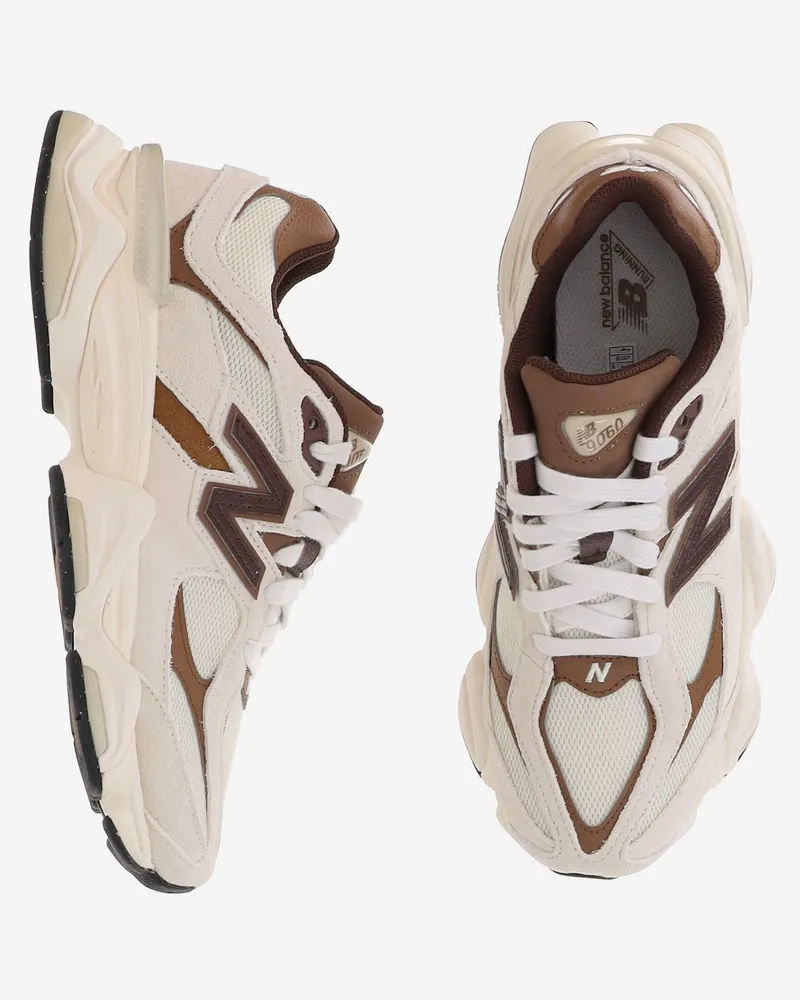 New Balance Unisex Sneakers 9060 Suede And Mesh Multicolour Suede-Mesh Trainers Suede/mesh Beige