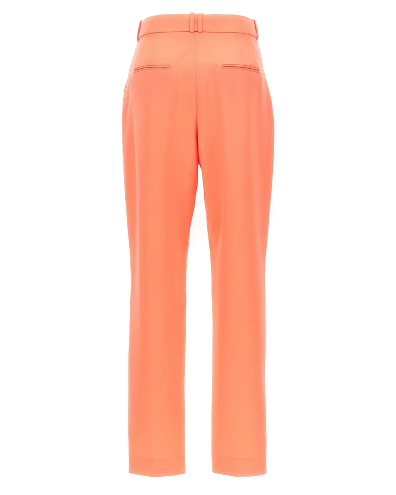 Balmain Wool High-Waisted Trousers — Coral Coral