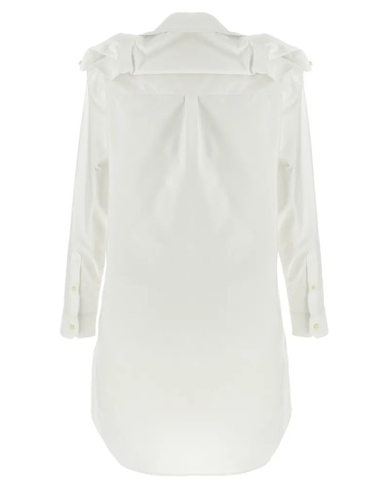 Y/PROJECT Cotton Oxford Chemisier Dress — White White