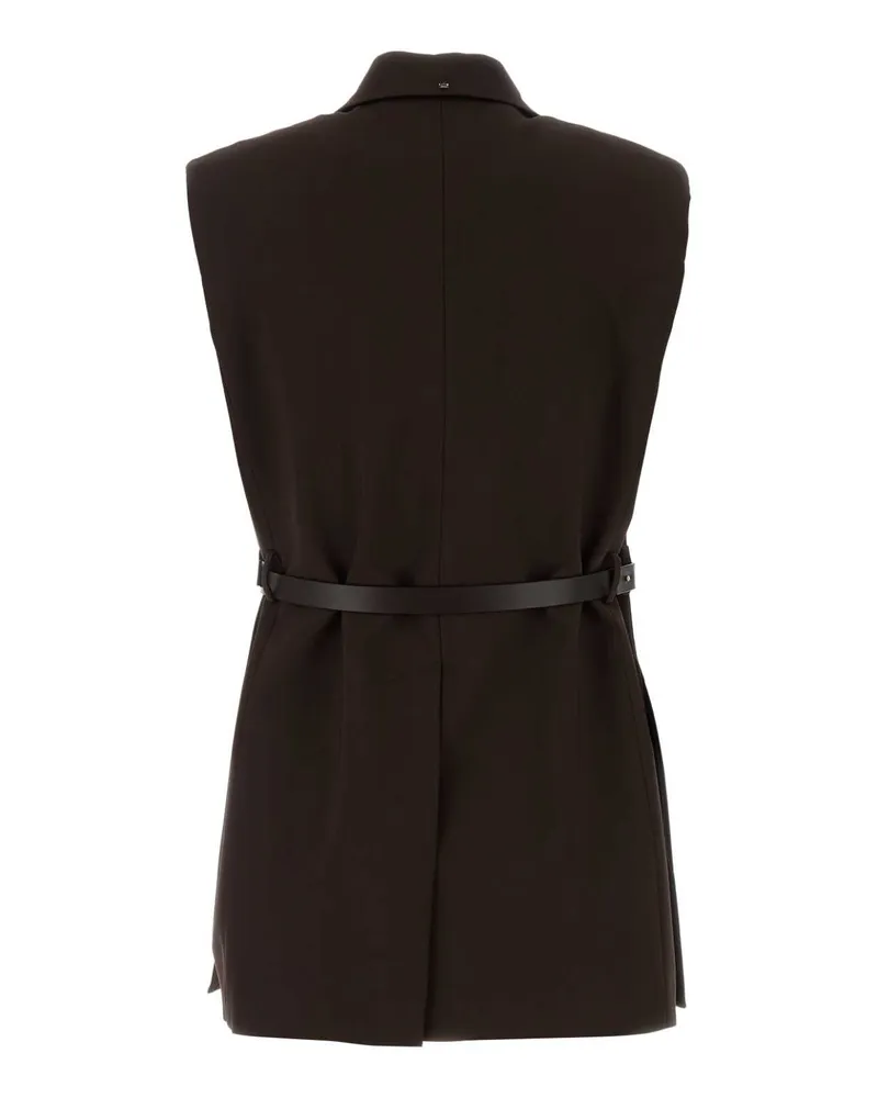 SPORTMAX Women's Brown Stretch Viscose Gettone Vest Cioccolato Giacche E Gilet Jacket Brown