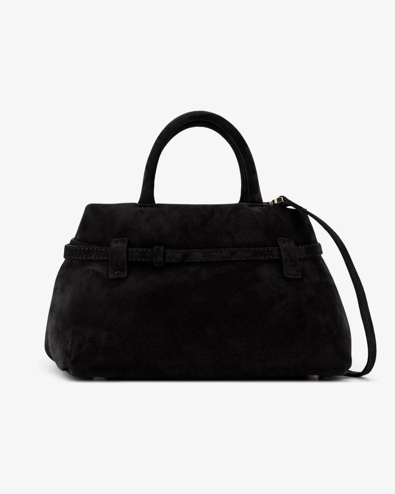 Manu Atelier Women's Crossbody Bag Le Cambon 25 Suede Black Handbags Hand Black