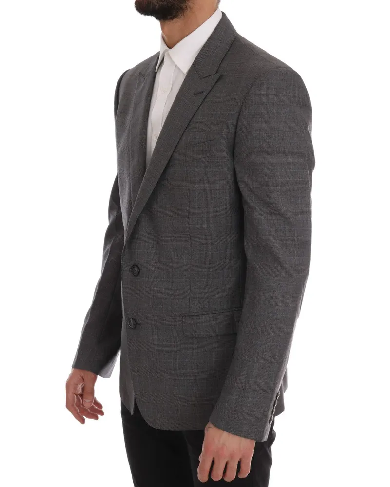 Dolce & Gabbana Men's Gray Wool Martini Slim Blazer Clothing Gray