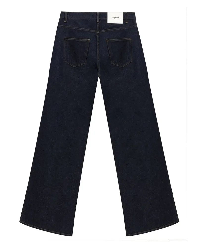 COPERNI Women's Blue Cotton High-Waisted Jean Clothing Navy