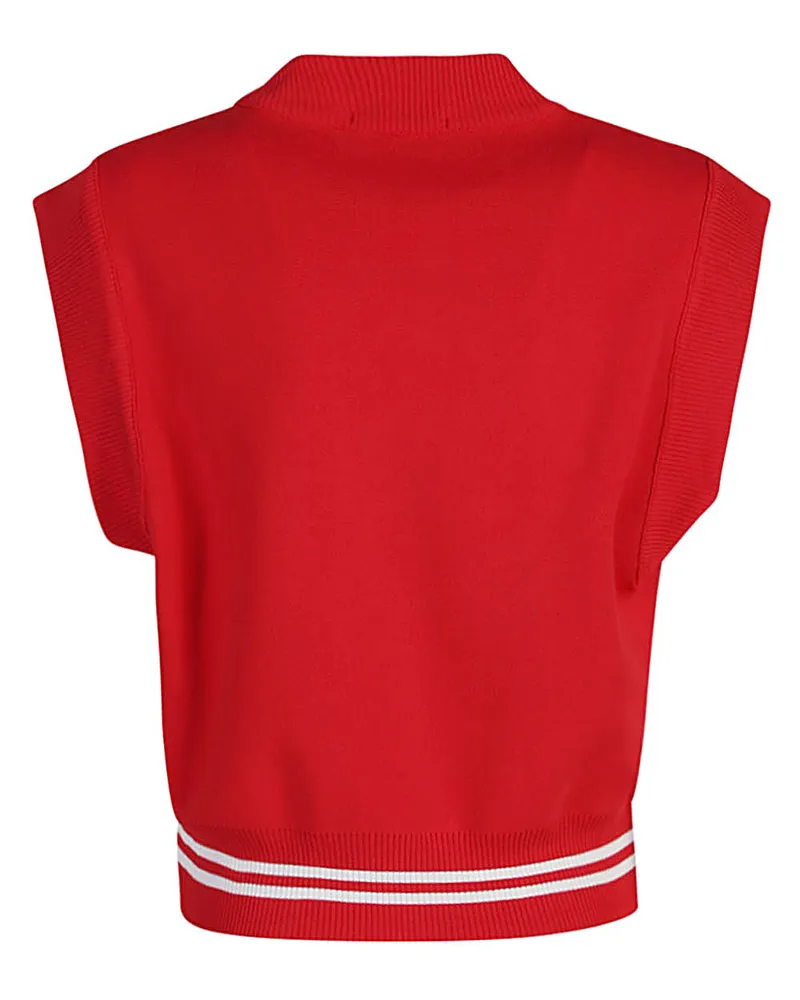 AUTRY Logo-Embroidered Tank Top — Red Red