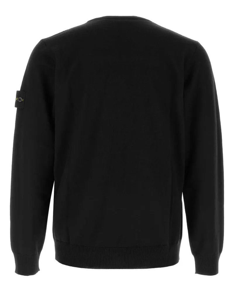Stone Island Men's Black Wool Sweater Exterior: Virgin Maglieria Black