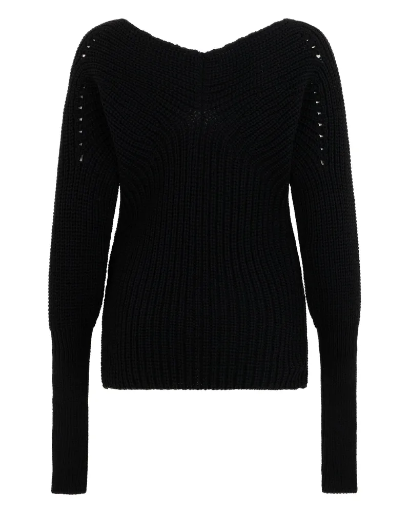 Christophe Lemaire Women Sweater V-Neck Black Wool 