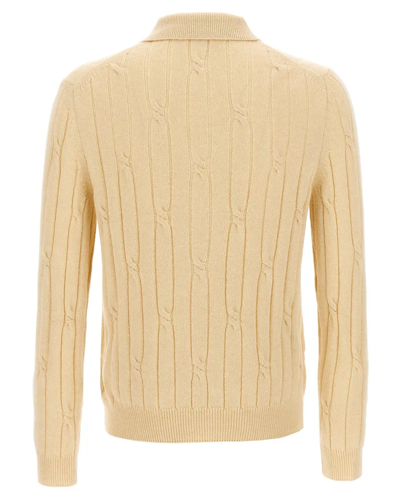 Zanone Wool and Cashmere Blend Polo — Cream Cream