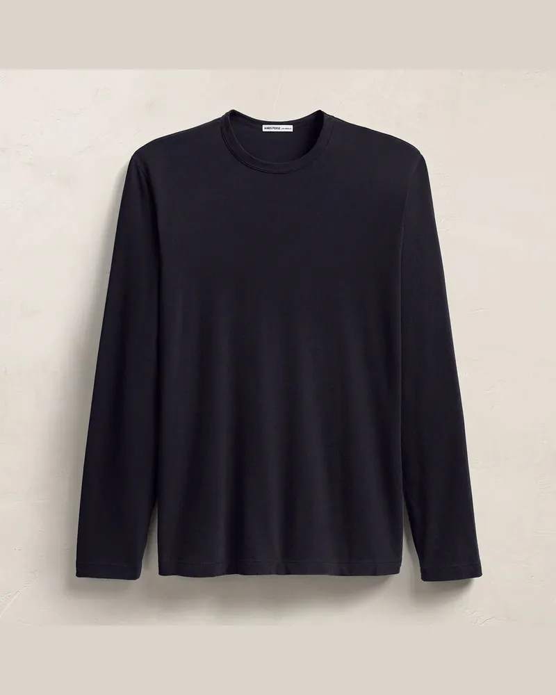 James Perse Men's Longsleeve Crewneck Deep Blue T-Shirts And Polos Navy