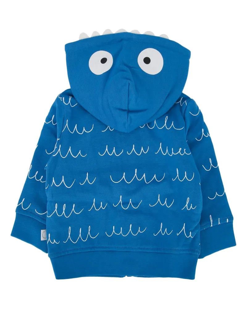 Stella McCartney Kids Boys' Jersey Cardigan Azzurrobianco Cotton Felpe Sweater Blue