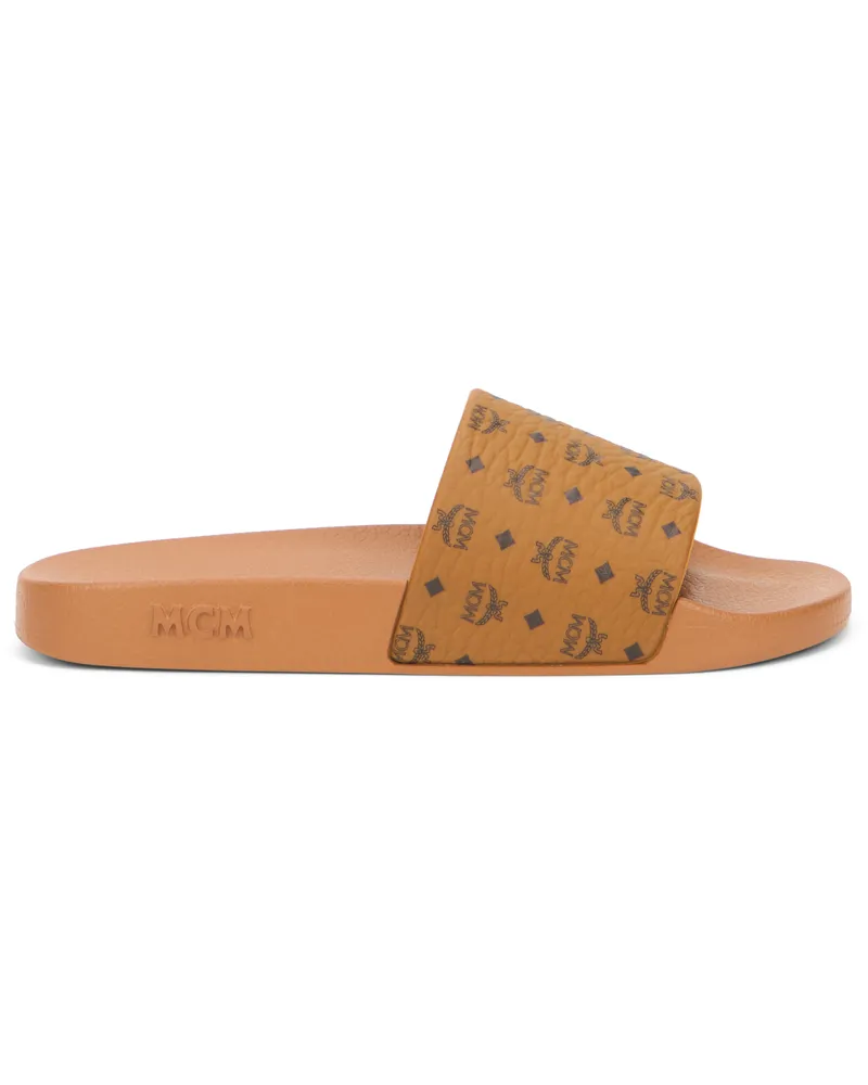 MCM Men's Rubber Slide Sandal Cognac Tpu Flip Flops & Slides Cognac