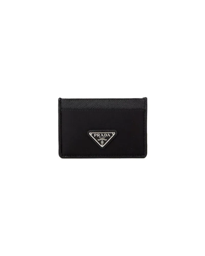 Prada Women's Card Holder Black Leather Bags Card-holders Black