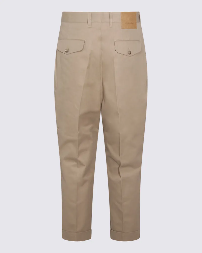 AMI Paris Men Trousers Beige _100 % Co Beige