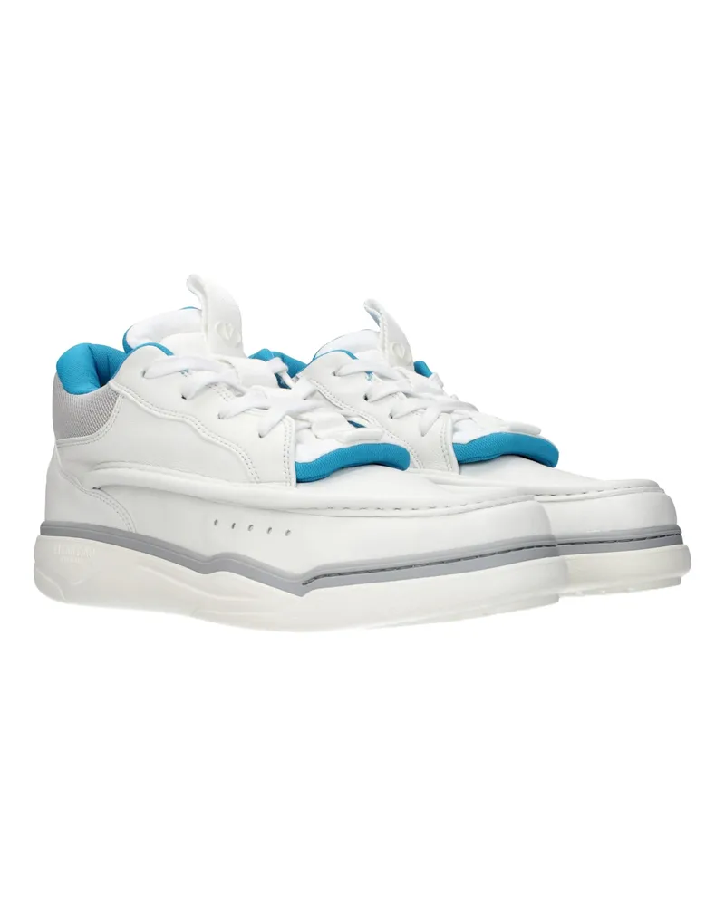 Valentino Garavani Men's White Leather Low Top Sneakers White