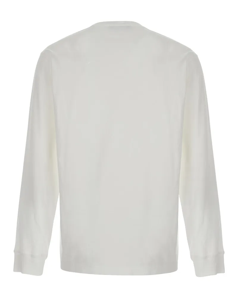 Stone Island Men's Long-Sleeved Cotton T-Shirt White T-Shirts And Polos White