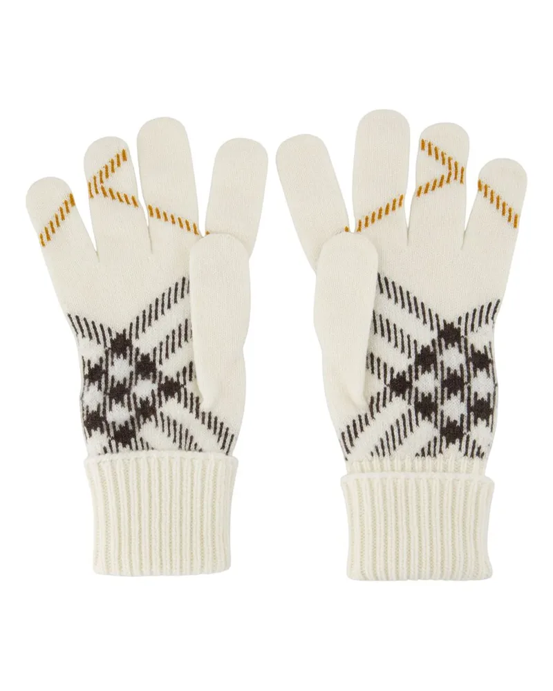 Burberry Core Check Gloves — White White