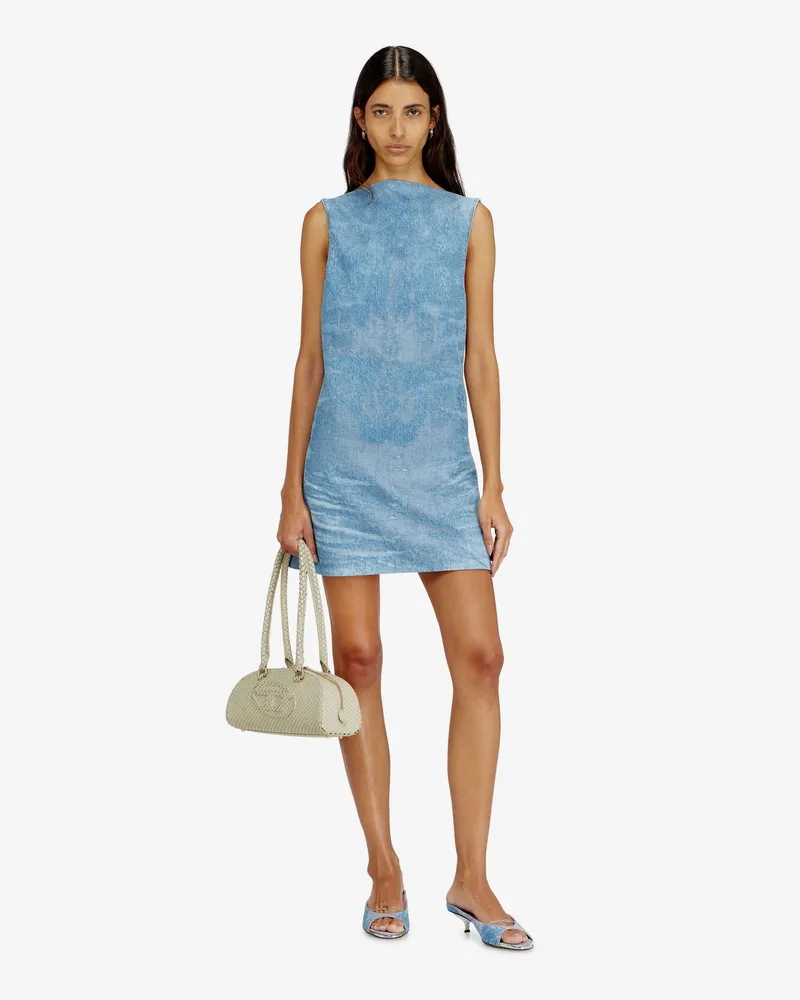 Diesel Women's Denim Dress De-Selune-Fsi Blue Cotton Blue