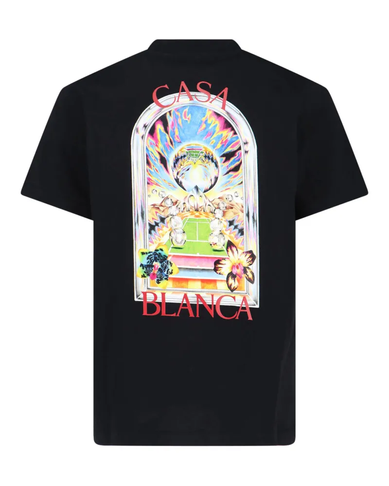 Casablanca Paris Men's T-Shirts And Polos Black Organic Cotton Black