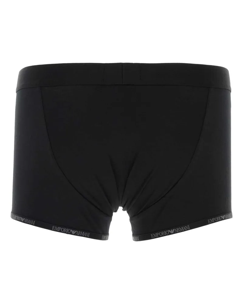 Emporio Armani Men Black Stretch Cotton Boxer Set Exterior: Elastane Intimo Black
