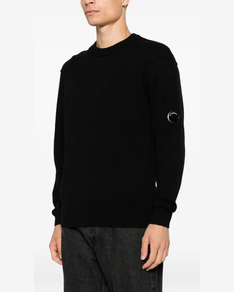 C.P. Company Lambswool Crew Neck Sweater — Black Black