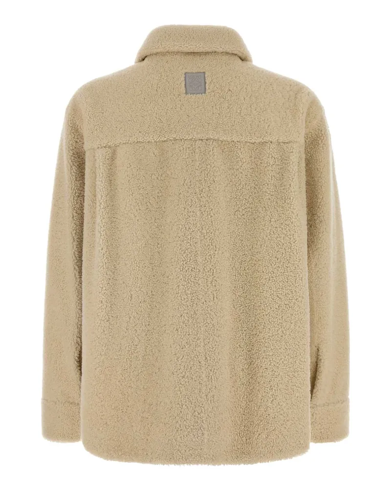 Loewe Men's Shearling Overshirt Gray Jacket Gray