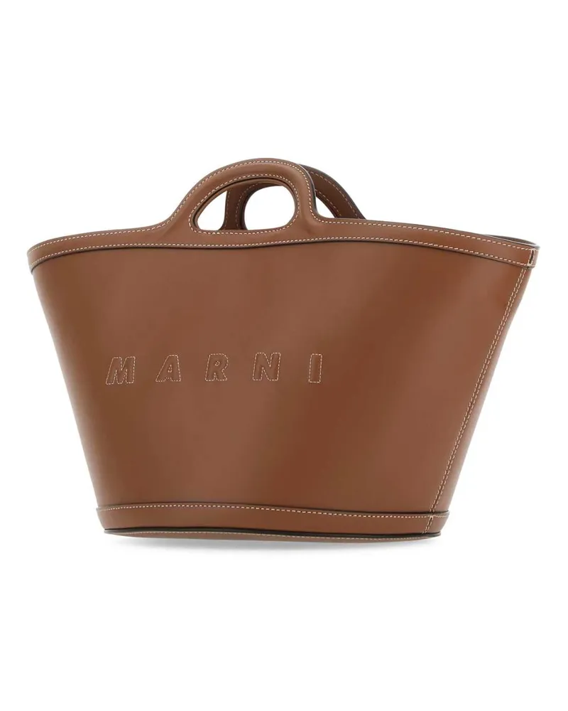 Marni Women's Brown Leather Small Tropicalia Handbag 00m29 Borse A Mano Brown