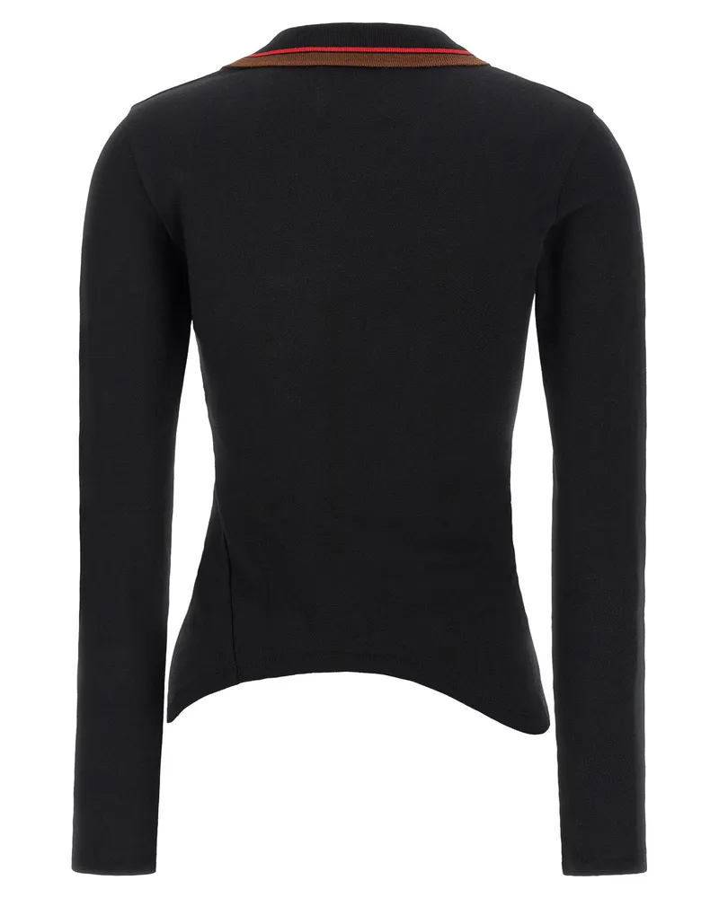 Vivienne Westwood Asymmetrical Cotton Polo Polo — Black Black