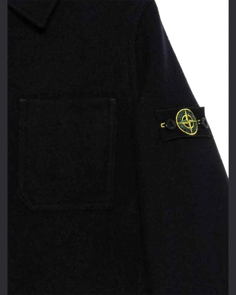 Stone Island Virgin Wool Blend Jacket — Blue Blue